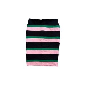Eloquii Striped Ponte Pencil Skirt Pink Green Black Plus Size 16